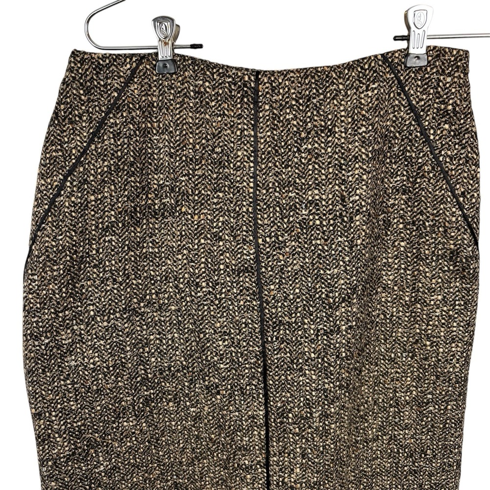 TALBOTS Womens Brown Tweed Wool Straight Pencil Skirt 8 Office Heritage Preppy‎ - Picture 2 of 6